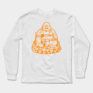 Buddhist Art Orange Color Long Sleeve T-Shirt